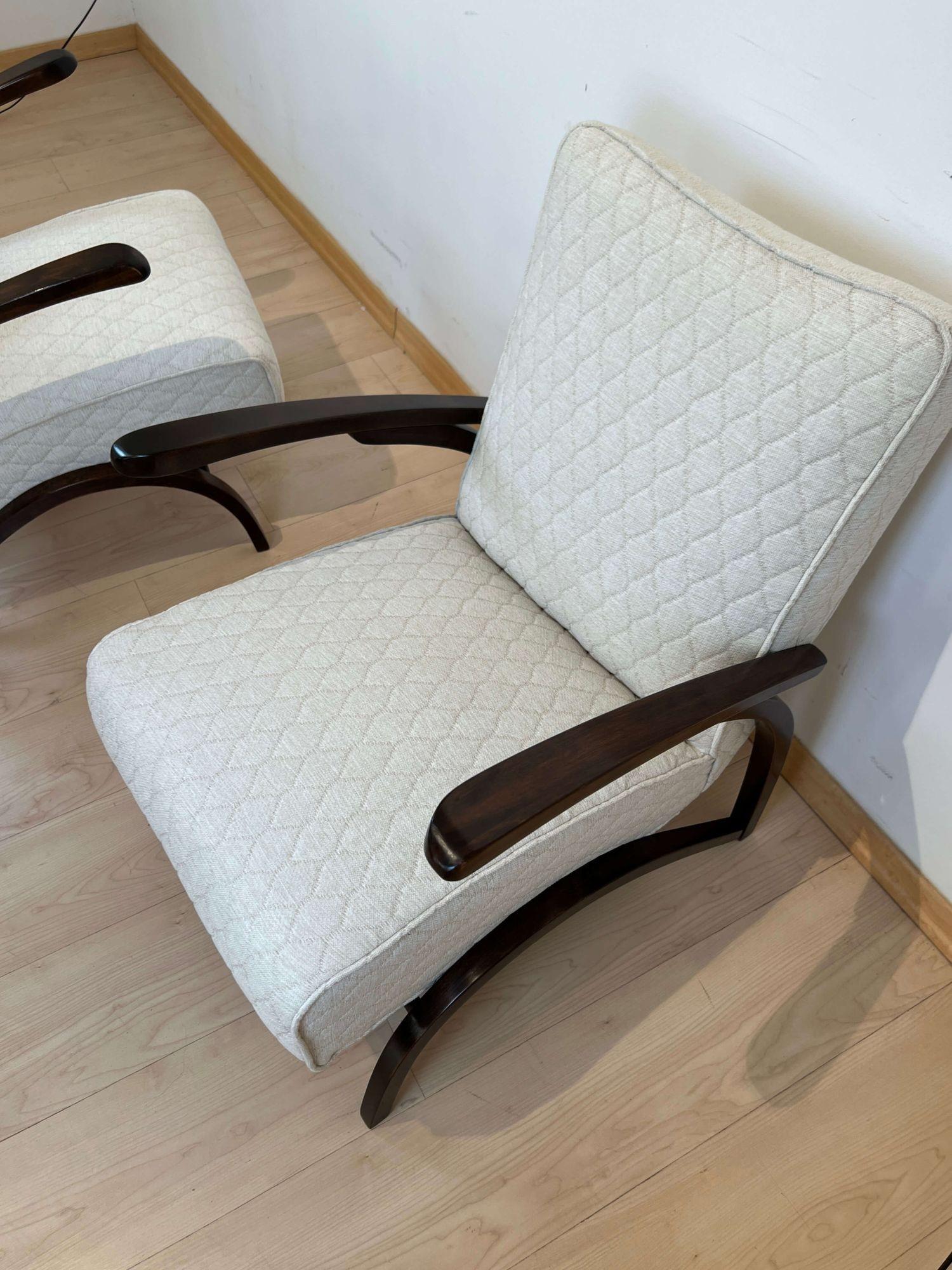 Pair of Art Deco Lounge Chairs by J. Halabala, Czech Republic circa 1930 For Sale 11