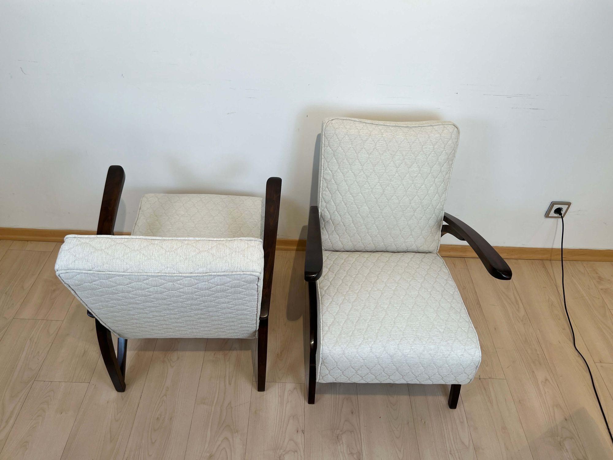 Pair of Art Deco Lounge Chairs by J. Halabala, Czech Republic circa 1930 For Sale 13