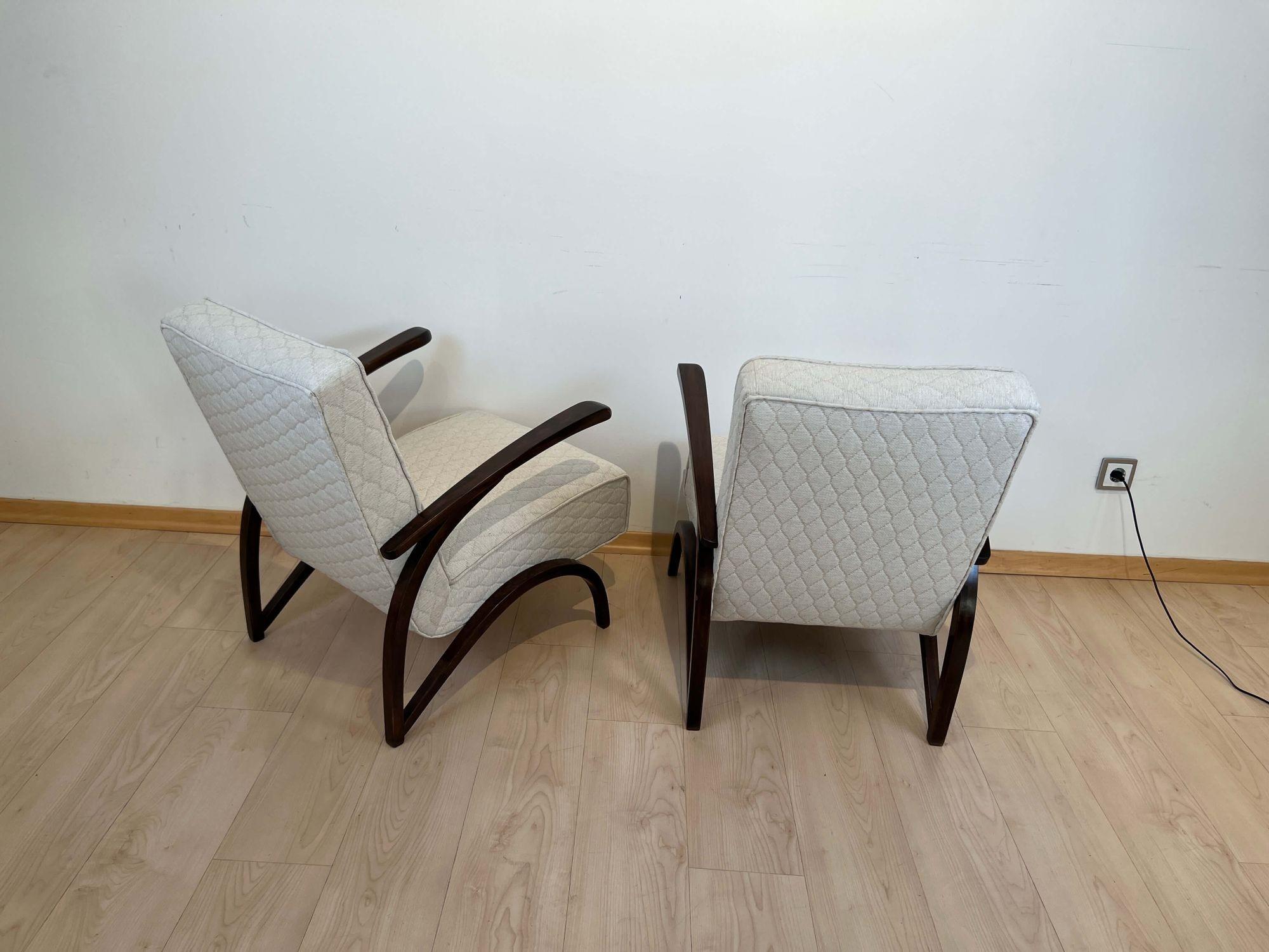 Pair of Art Deco Lounge Chairs by J. Halabala, Czech Republic circa 1930 For Sale 2