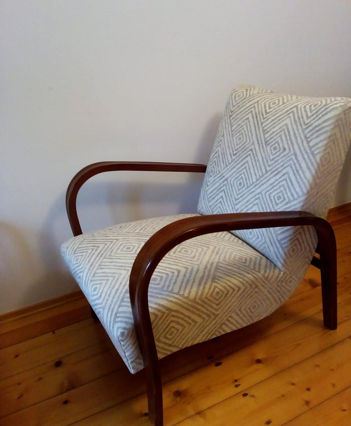 Czech Art Deco Lounge Chairs by Jindrich Halabala For Sale