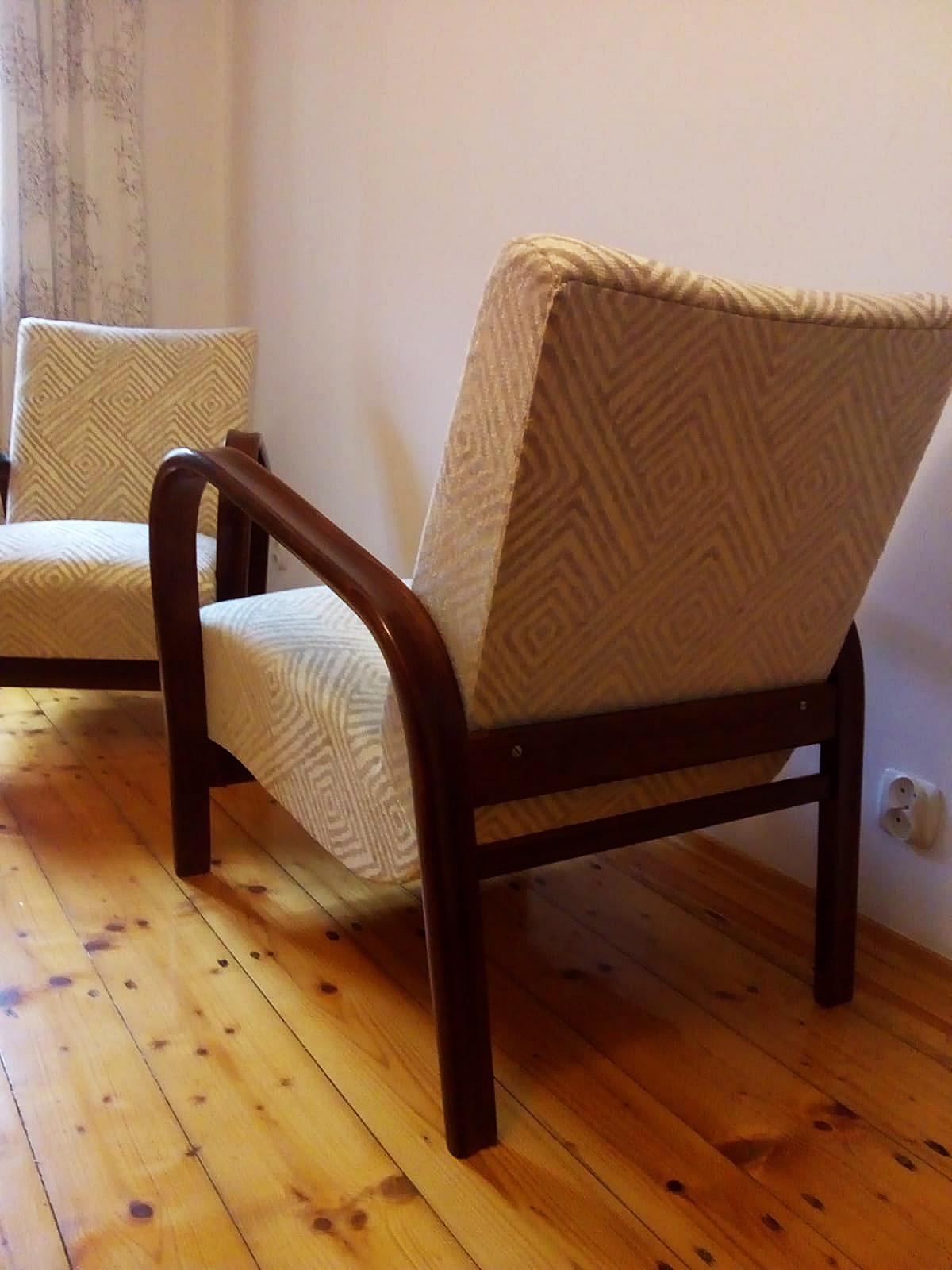 Art Deco Lounge Chairs by Jindrich Halabala In Good Condition For Sale In Vienna, AT