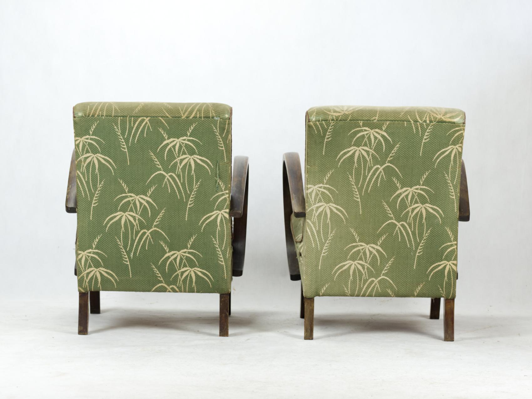 Art Deco Lounge Chairs by Jindrich Halabala for UP Zavody Brno, 1930s In Fair Condition In Lucenec, SK