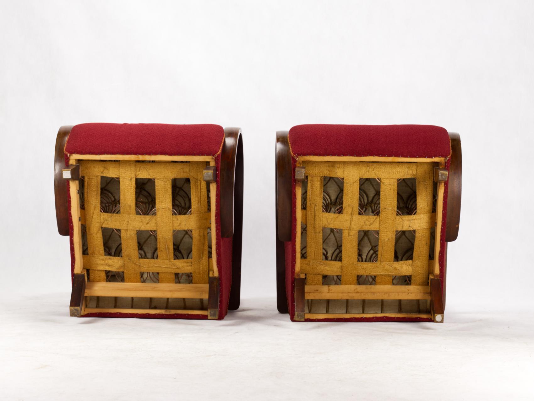 Bentwood Art Deco Lounge Chairs by Jindrich Halabala for UP Zavody Brno, 1930s