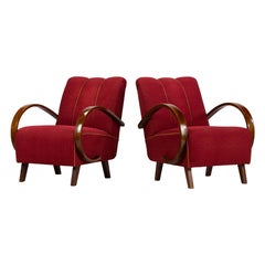 Art Deco Lounge Chairs by Jindrich Halabala for UP Zavody Brno, 1930s