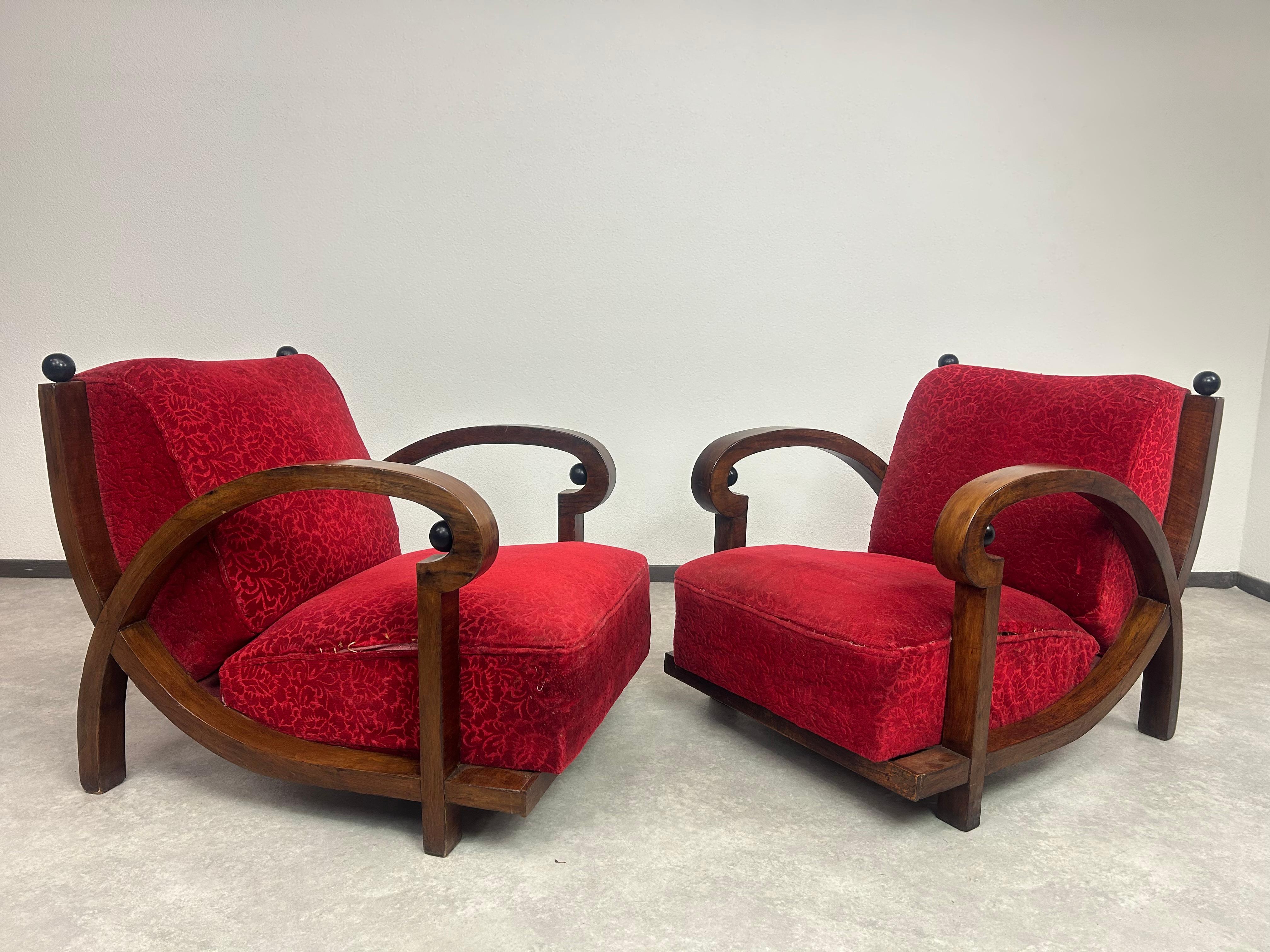 Slovacco Sedie da salotto in stile Art Déco in vendita