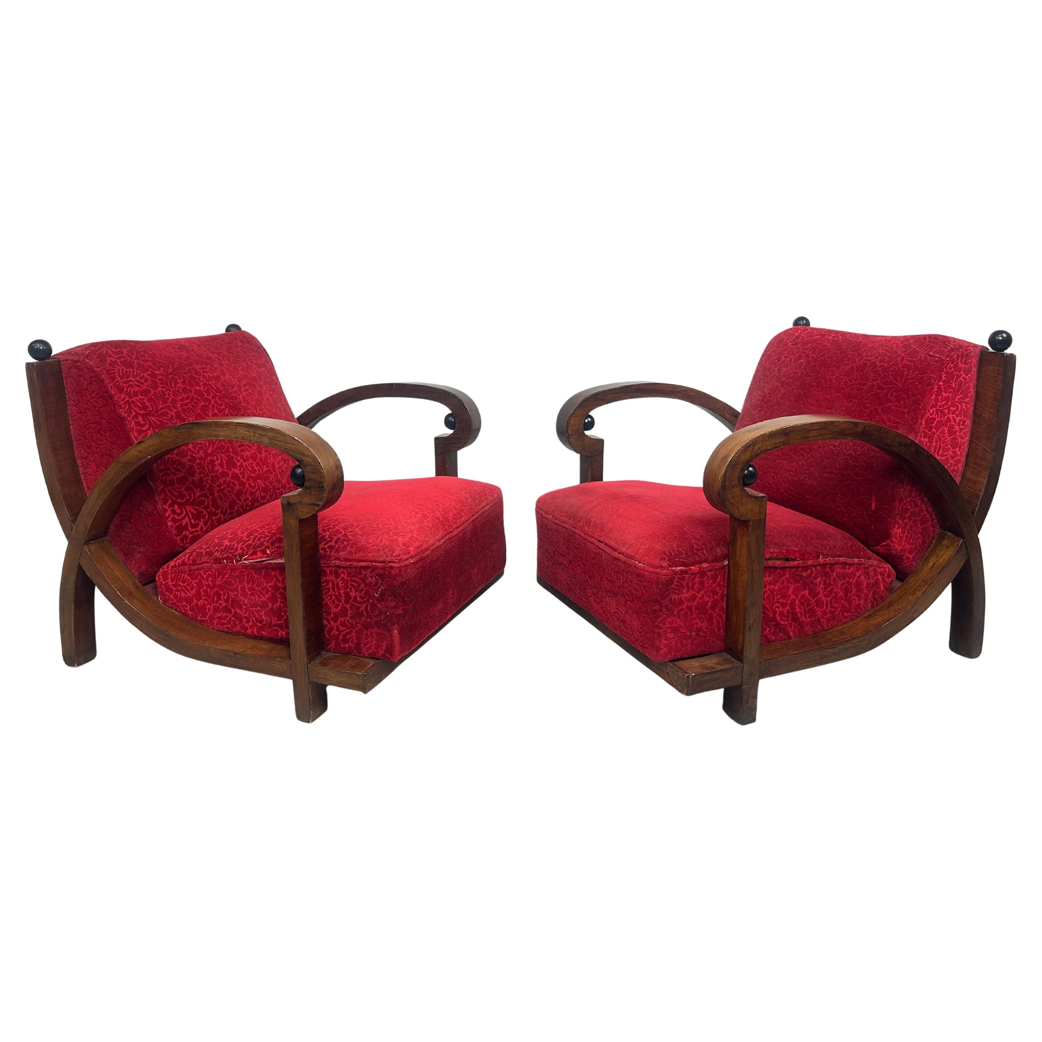 Art deco lounge chairs