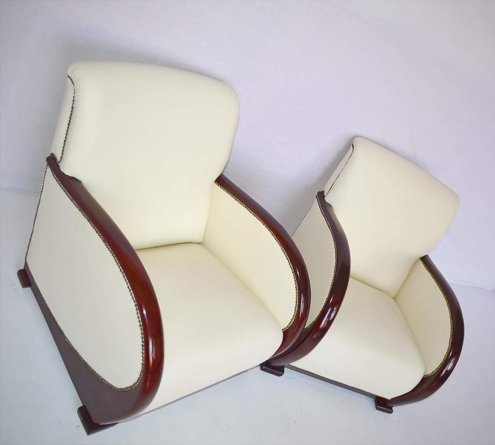 Fauteuils de salon Art déco, France 1920, lot de 2 en vente 2
