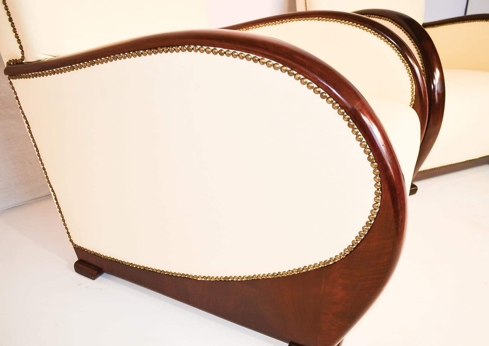 Début du 20ème siècle Fauteuils de salon Art déco, France 1920, lot de 2 en vente