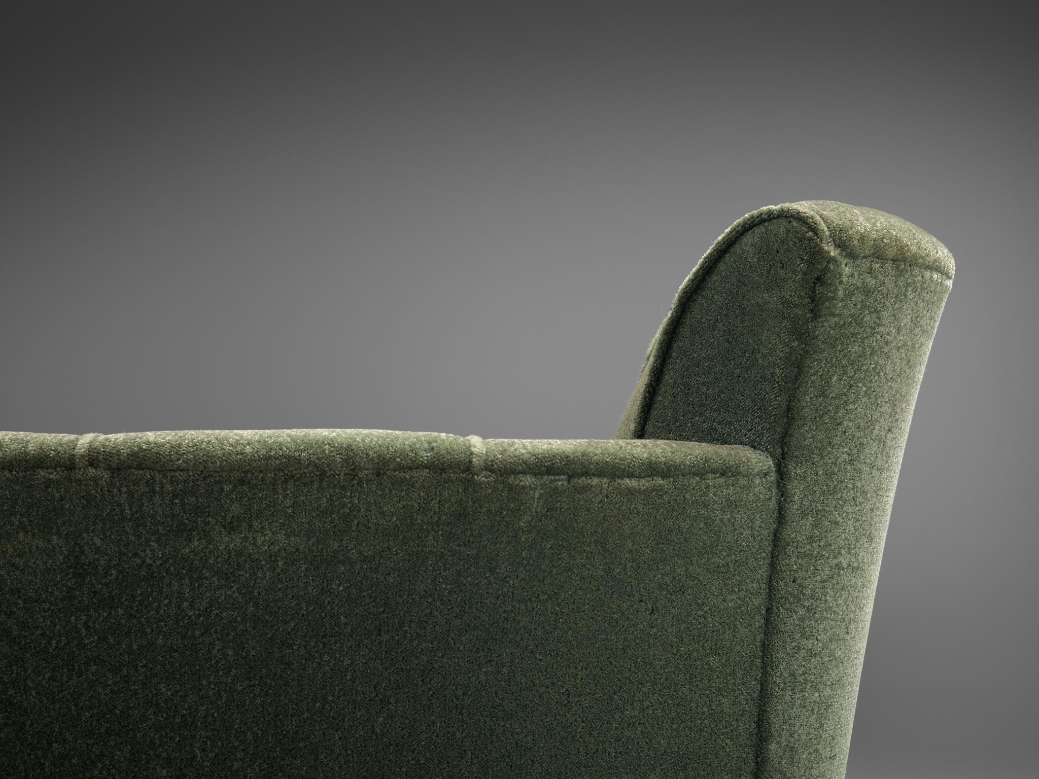 Art Deco Lounge Chairs in Green Velours 3
