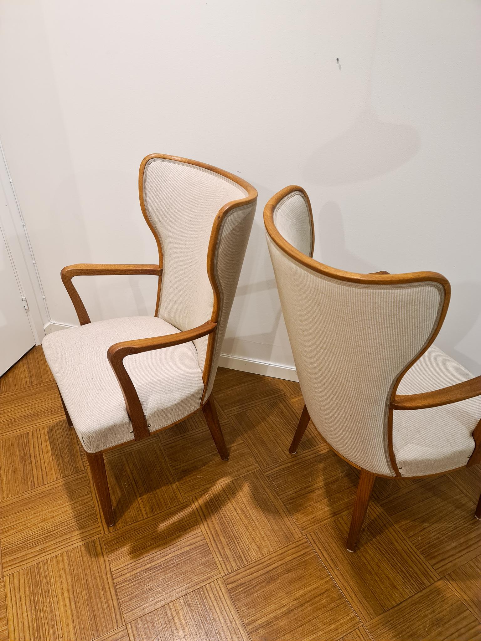 Mid-20th Century Art Deco Lounge Chairs Svenska Kontorsmöbler, Sweden, 1940s For Sale