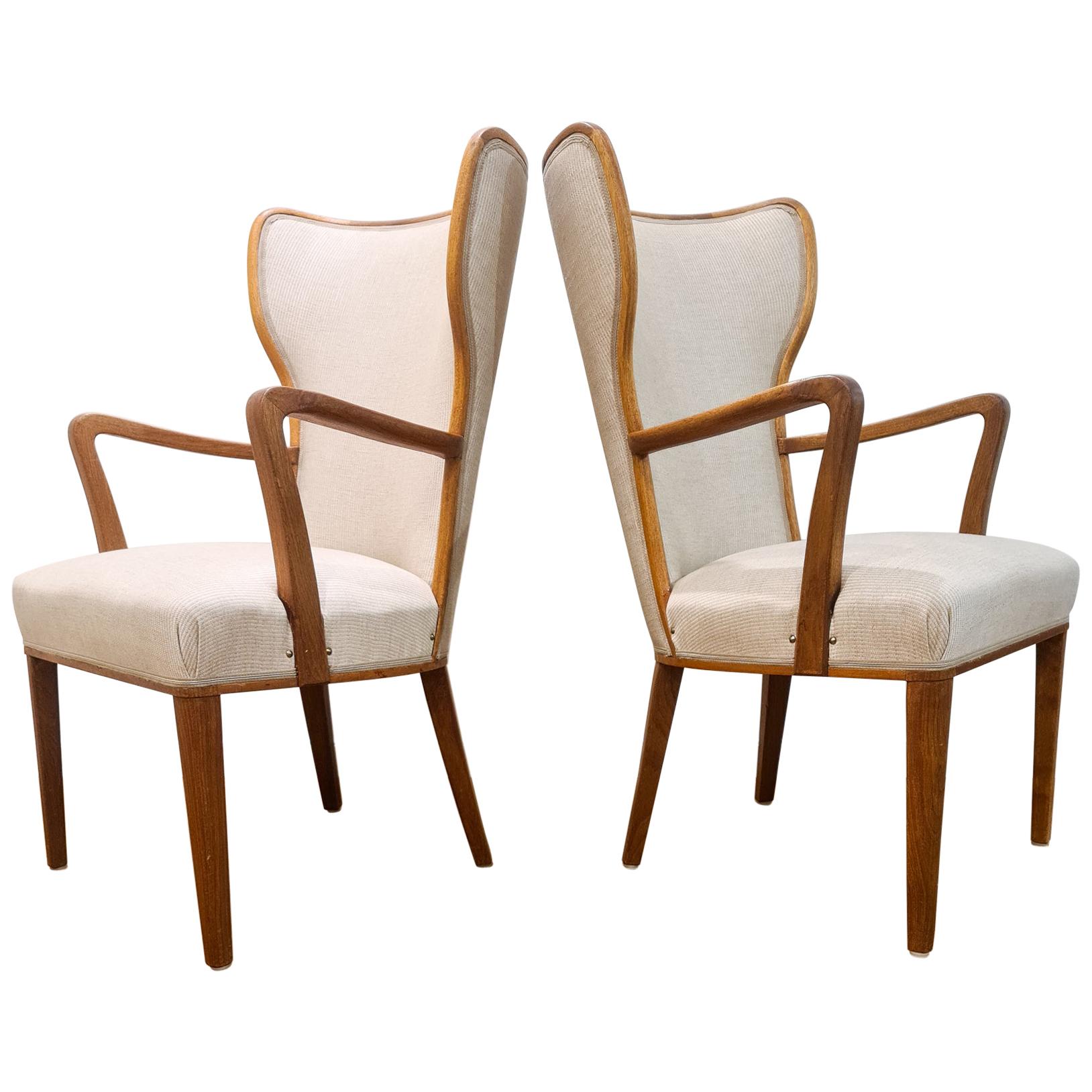 Art Deco Lounge Chairs Svenska Kontorsmöbler, Sweden, 1940s For Sale