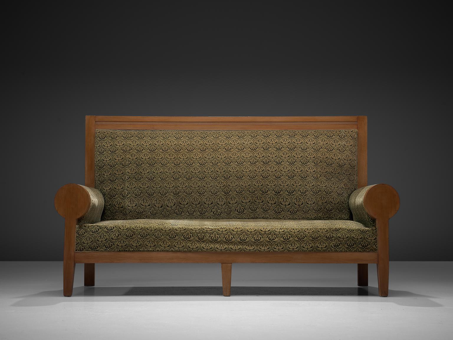 Mid-20th Century Art Deco Lounge Set with Green Upholstery, 1940s