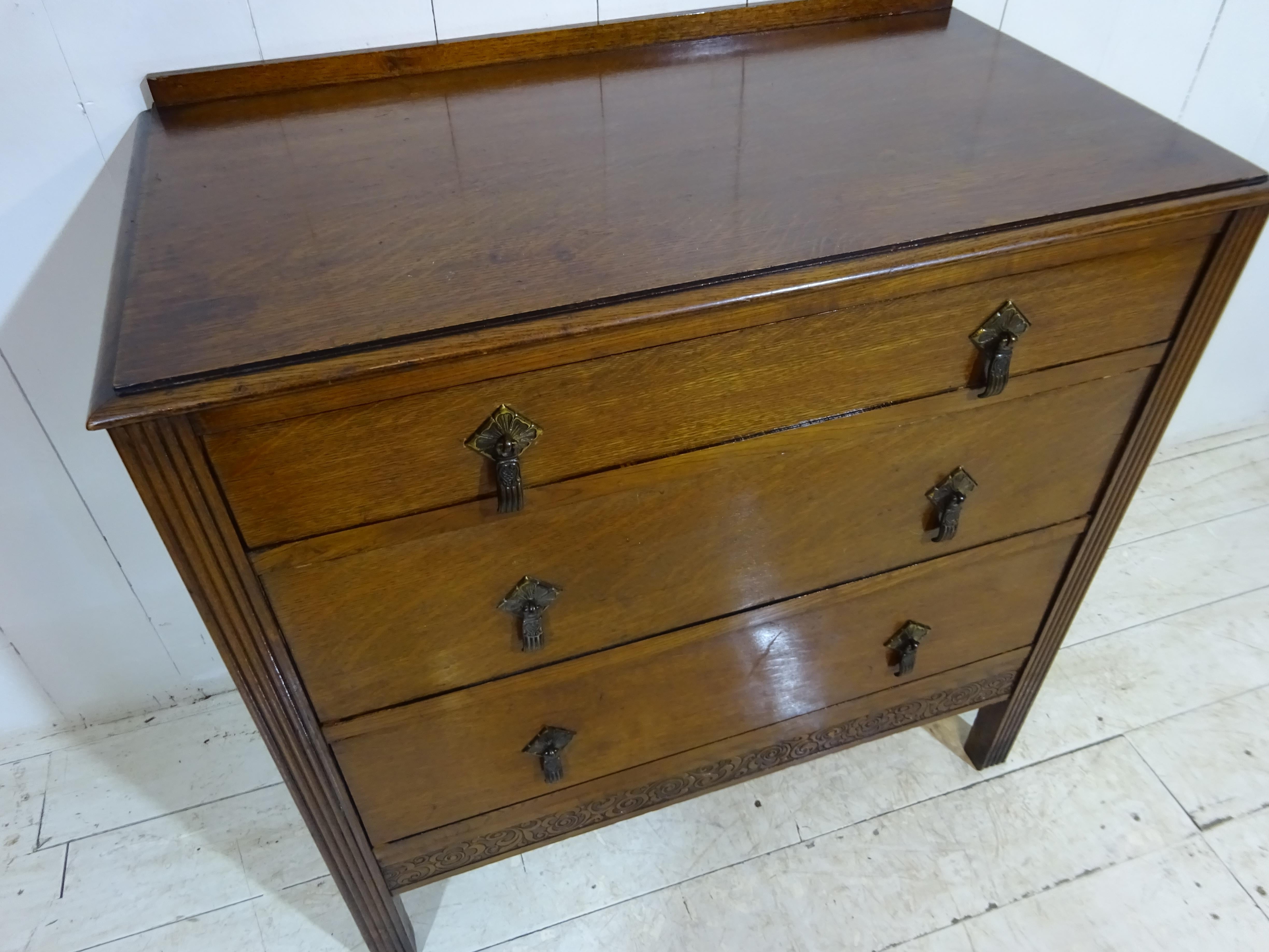 Art Deco Low Chest of Drawers in Oak 2