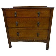 Art Deco Low Chest of Drawers in Oak