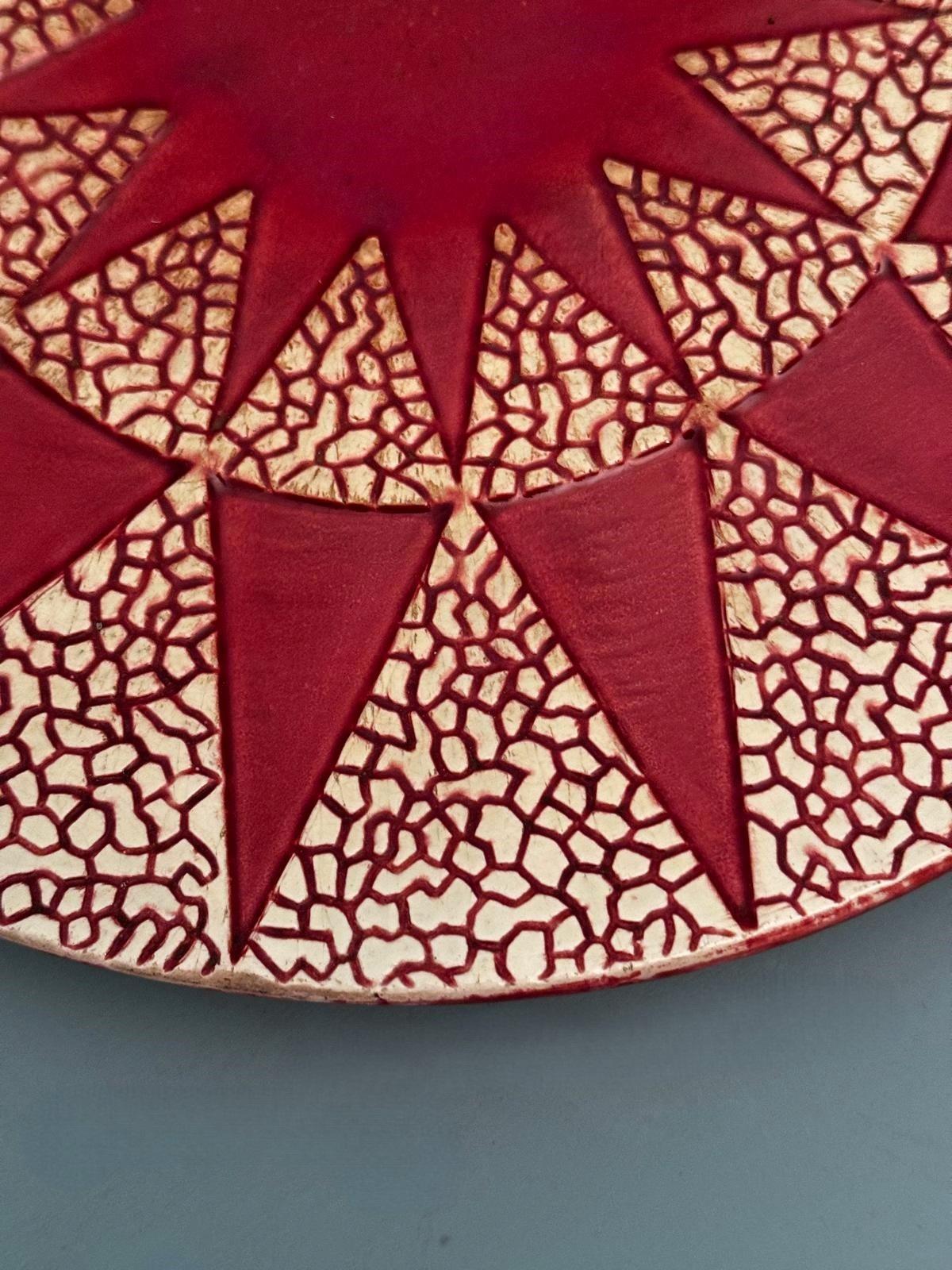 Art Deco  Low French Glazed Ceramic Bowl Saint Clément Style For Sale 5