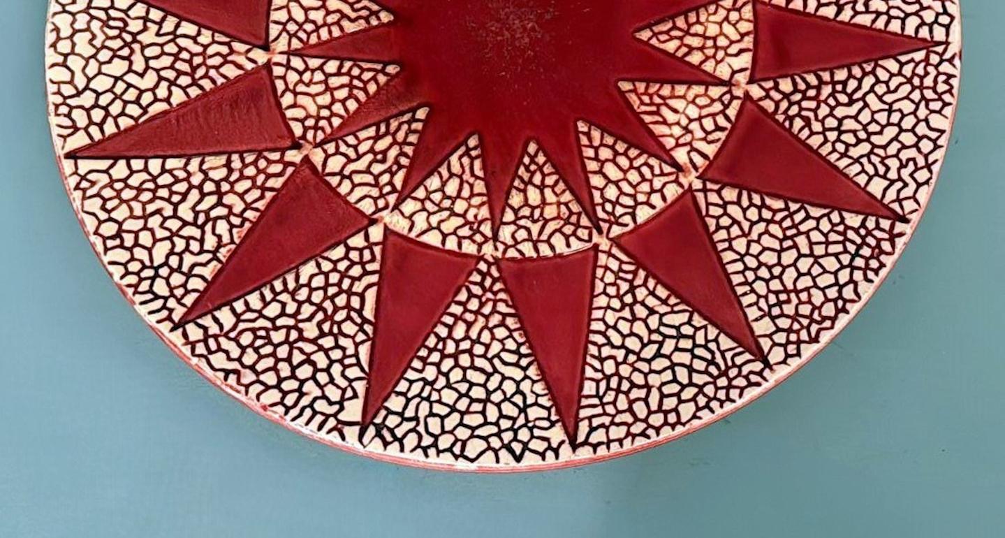 Art Deco  Low French Glazed Ceramic Bowl Saint Clément Style For Sale 8