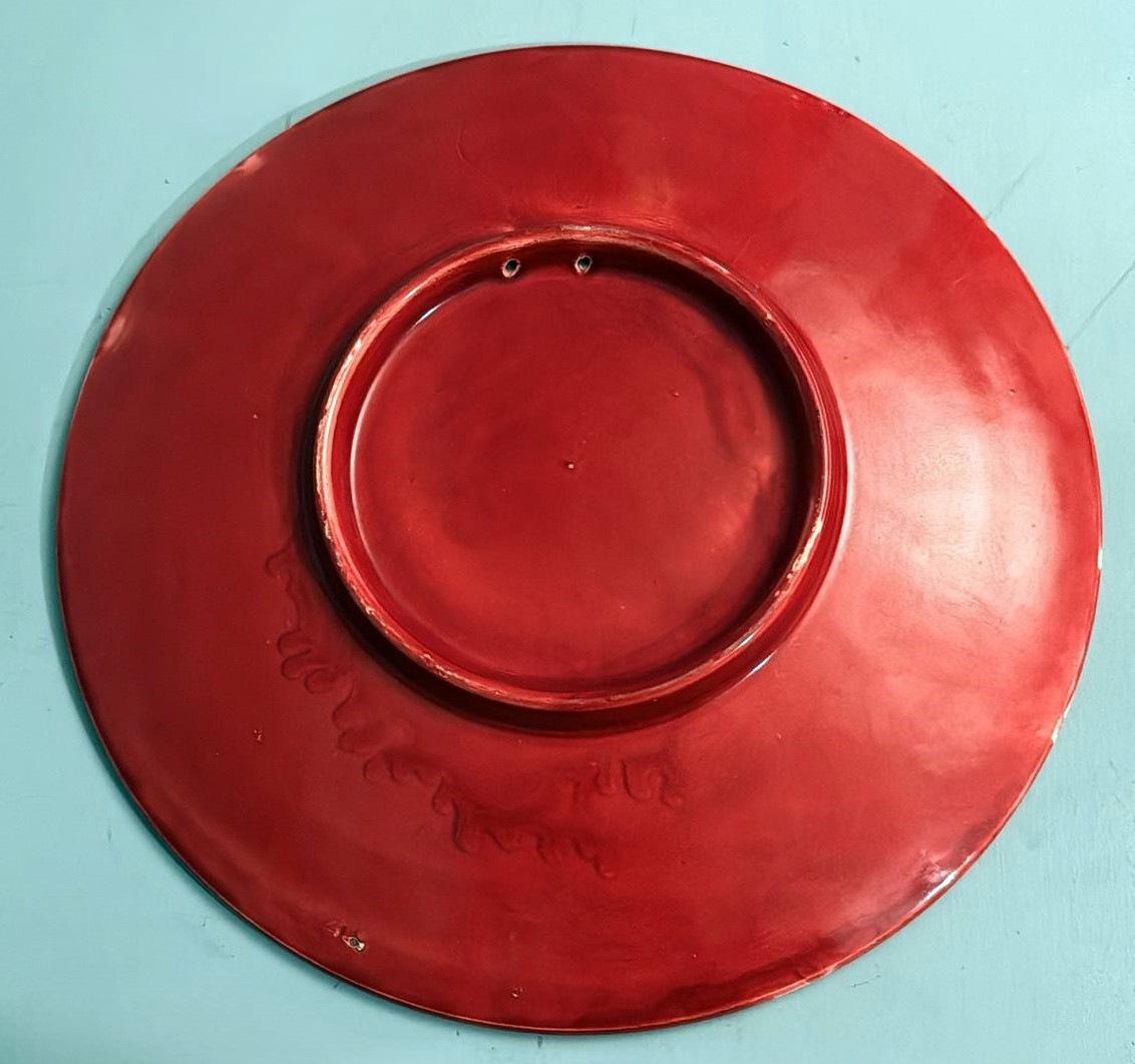 Art Deco  Low French Glazed Ceramic Bowl Saint Clément Style For Sale 10
