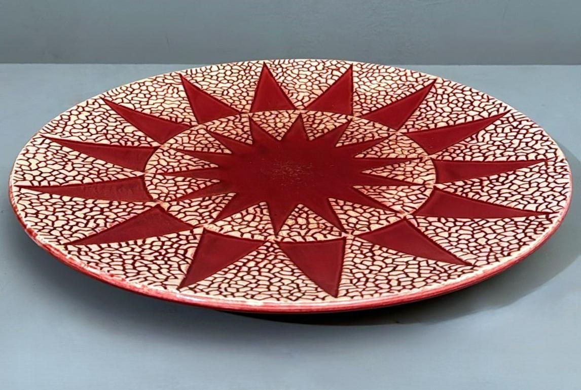 Art Deco  Low French Glazed Ceramic Bowl Saint Clément Style In Good Condition For Sale In Prato, Tuscany