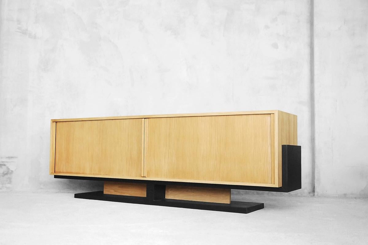 Mid-20th Century Art Deco Low Roll Sideboard in Bauhaus Style, 1960s