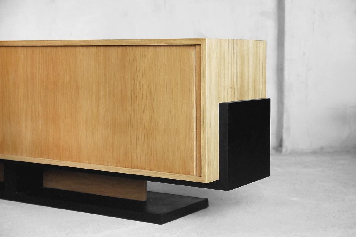 Art Deco Low Roll Sideboard in Bauhaus Style, 1960s 1