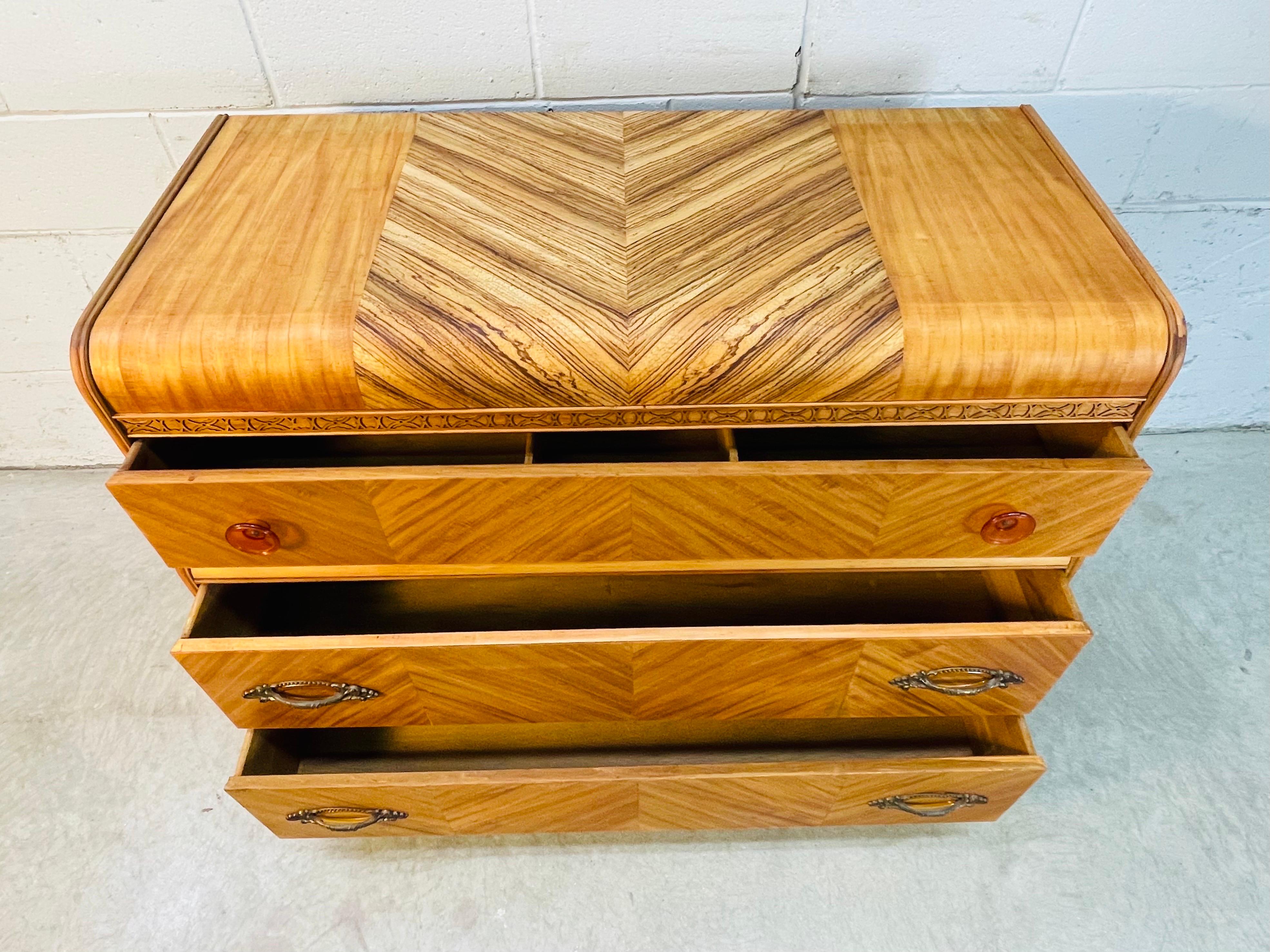 Art Deco Low Waterfall Style Dresser For Sale at 1stDibs wavy dresser