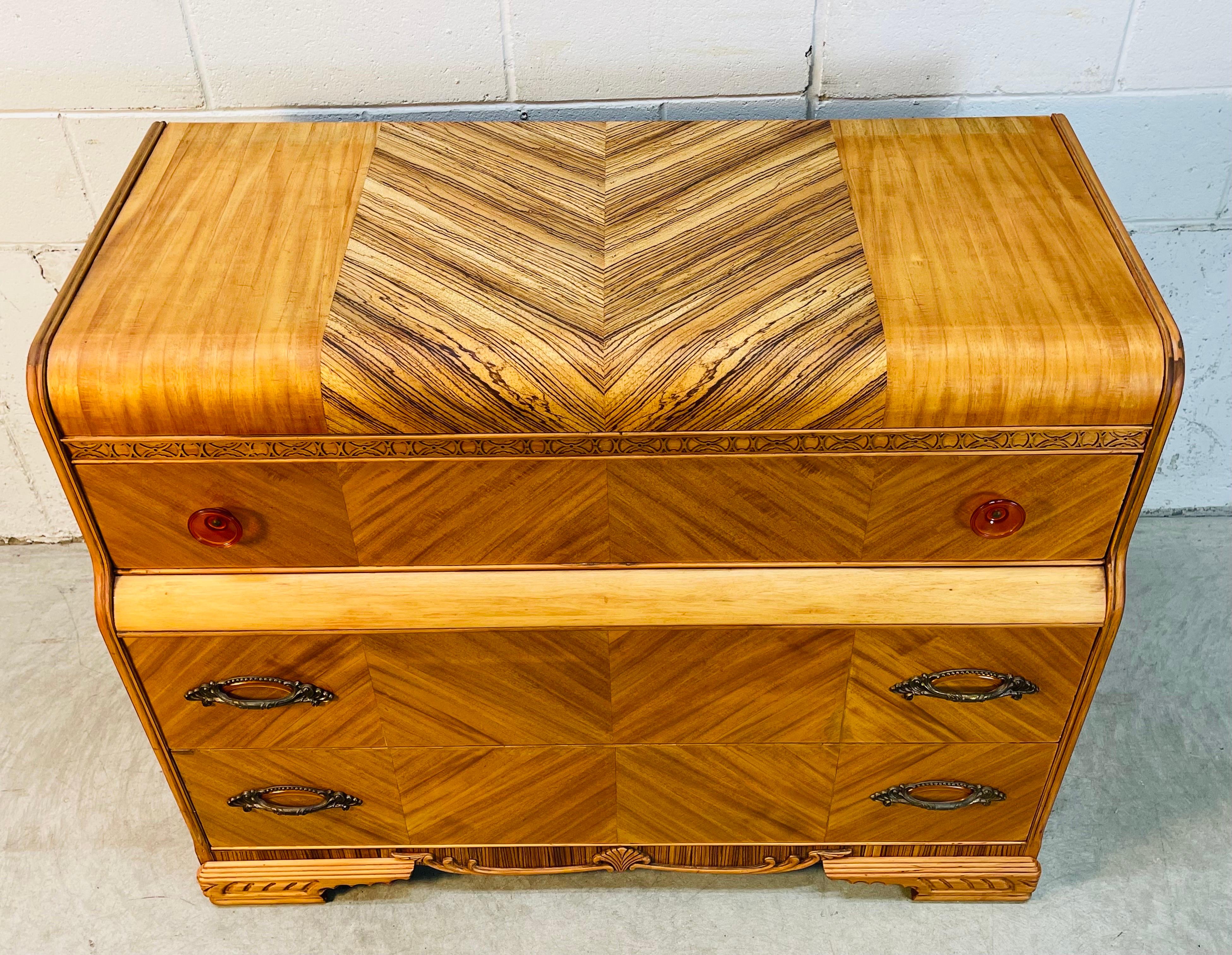 Art Deco Low Waterfall Style Dresser For Sale at 1stDibs wavy dresser