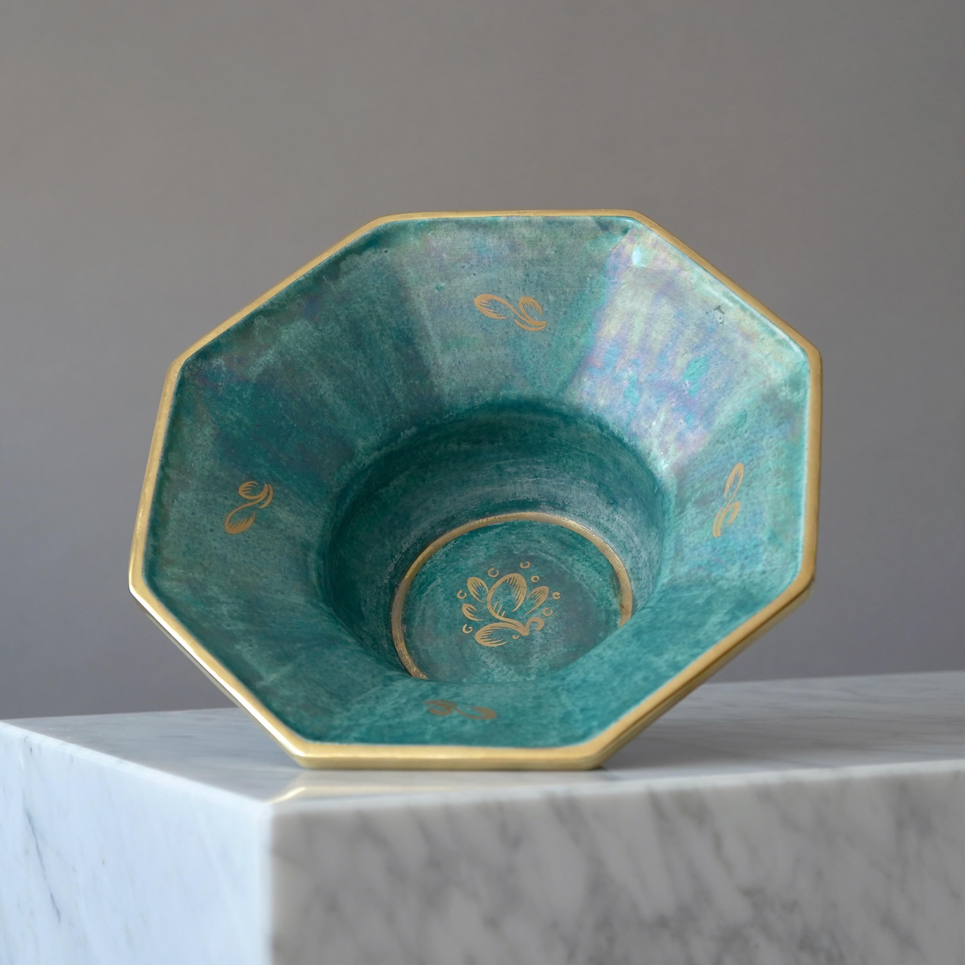 Swedish Art Deco Lustre Bowl by Josef Ekberg for Gustavsberg, Sweden, 1920s For Sale