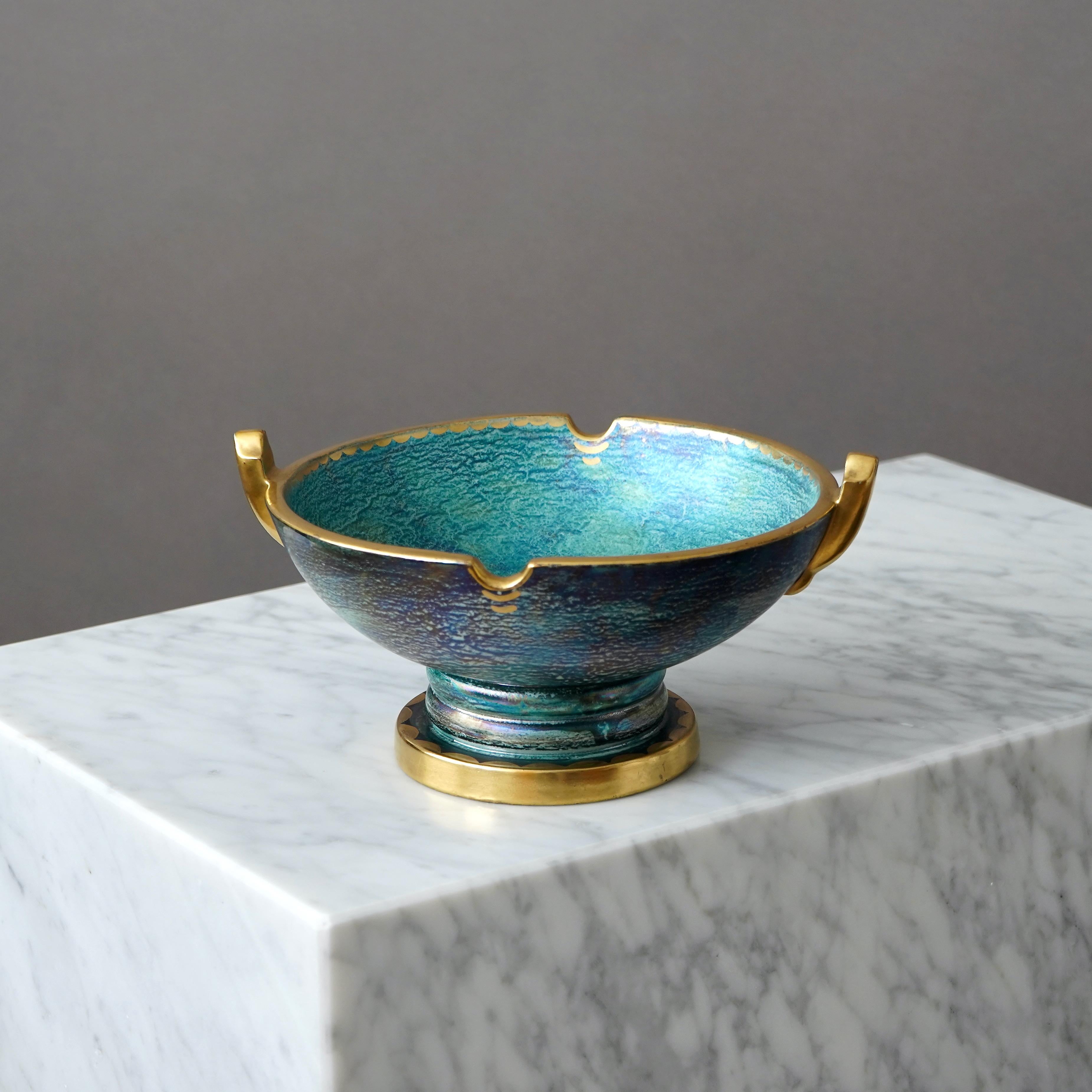 Ceramic Art Deco Lustre Bowl by Josef Ekberg for Gustavsberg, Sweden, 1920s For Sale