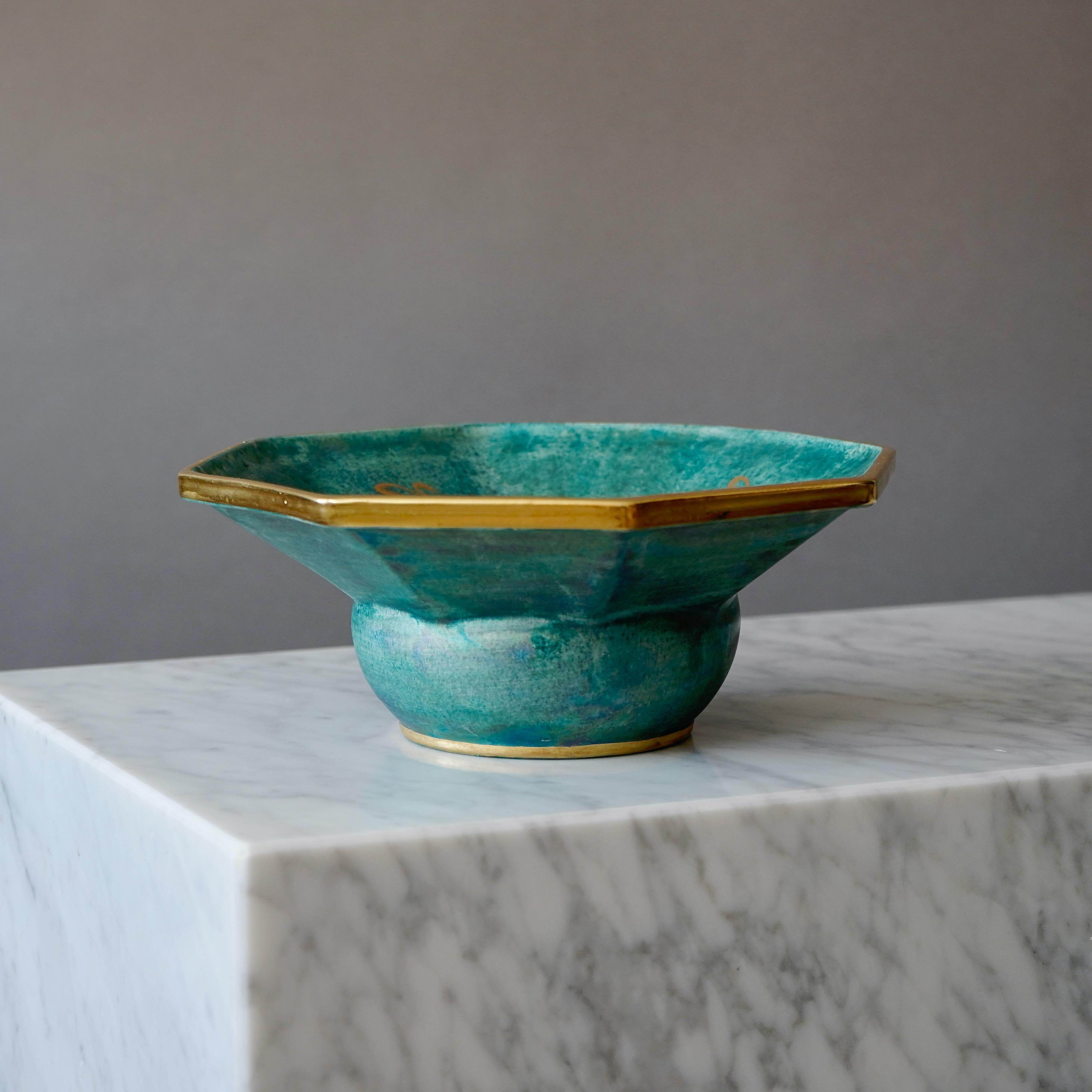 Ceramic Art Deco Lustre Bowl by Josef Ekberg for Gustavsberg, Sweden, 1920s For Sale