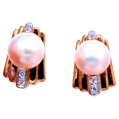 Art Deco Mabe Orecchini classici con perle in oro 14kt 12596
