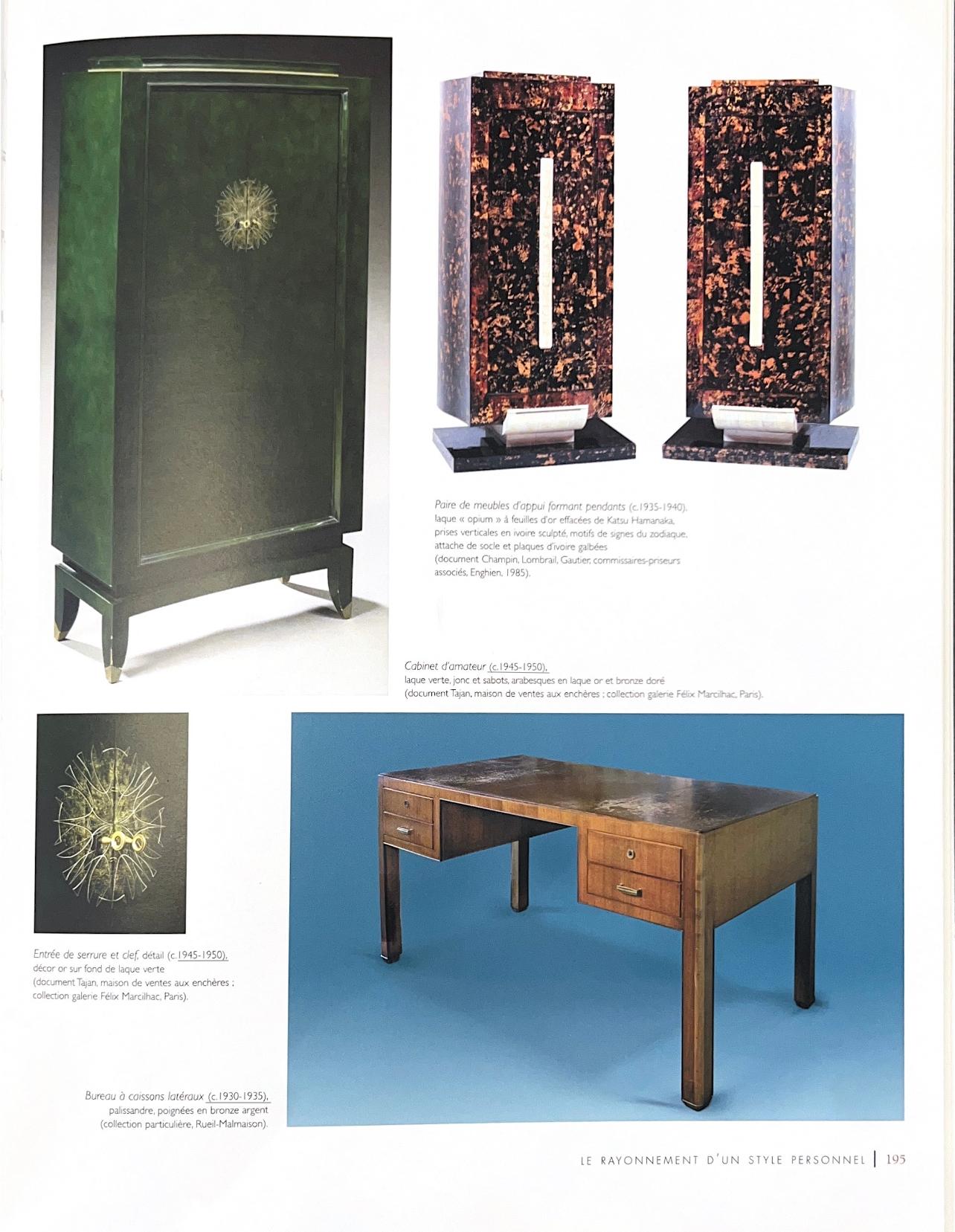 Art Deco Macassar Cabinet with Lacquered Doors by Maison Dominique Paris For Sale 2