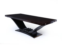 Art Deco Macassar Ebony 14 Seat Dining Table