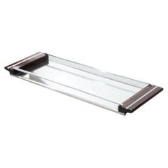 Art Deco Macassar Ebony and Glass Tray