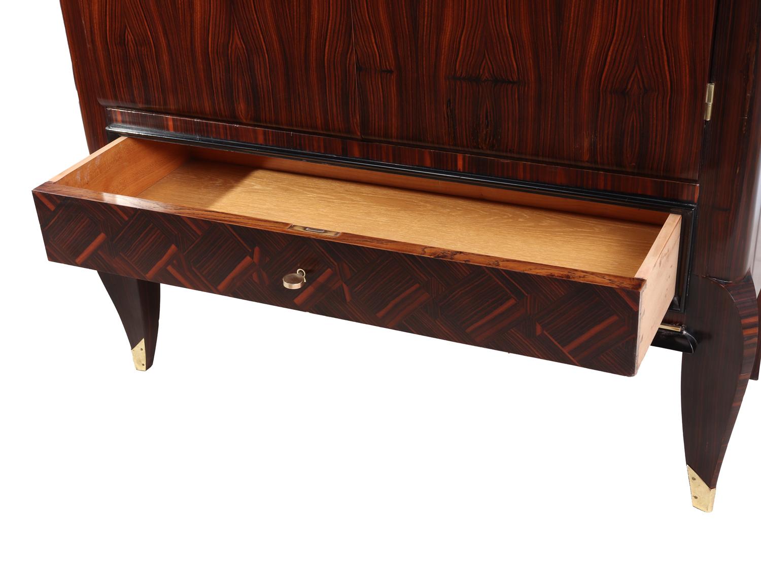 Mid-20th Century Art Deco Macassar Ebony Cabinet For Sale