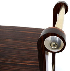 Art Deco Macassar Ebony and Chrome Modernist Hostess Trolley, circa 1930