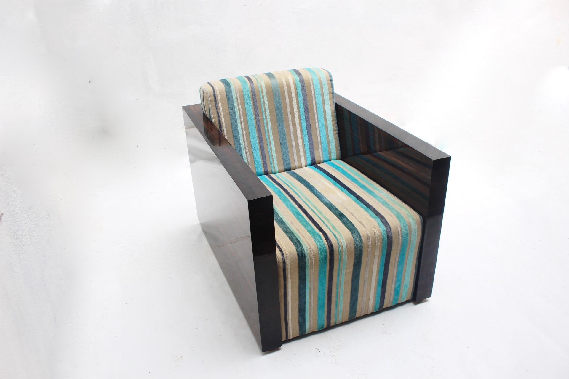 Art Deco Macassar Ebony  Lounge Chairs “Gael” by Fermín Verdeguer for Darc, 2002 For Sale 3