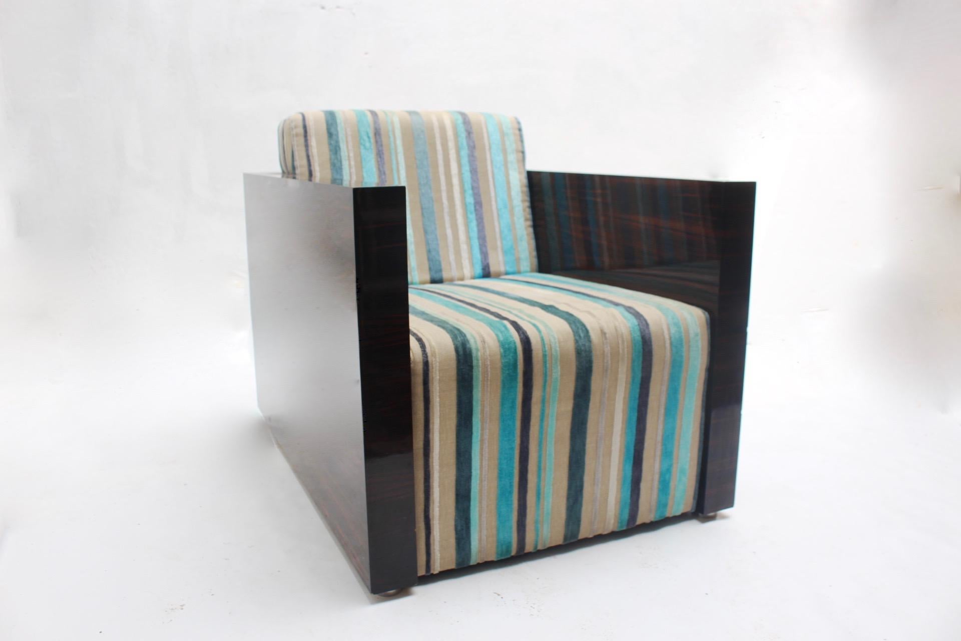 Art Deco Macassar Ebony  Lounge Chairs “Gael” by Fermín Verdeguer for Darc, 2002 For Sale 4