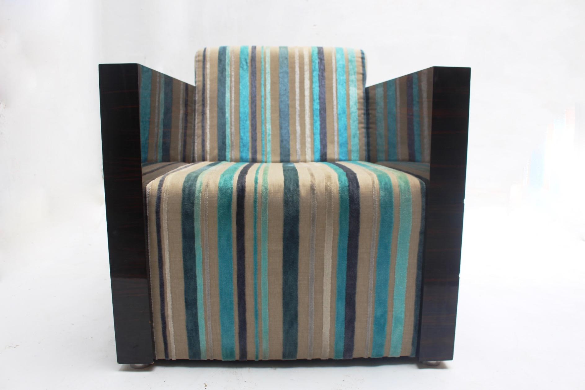 Art Deco Macassar Ebony  Lounge Chairs “Gael” by Fermín Verdeguer for Darc, 2002 For Sale 6