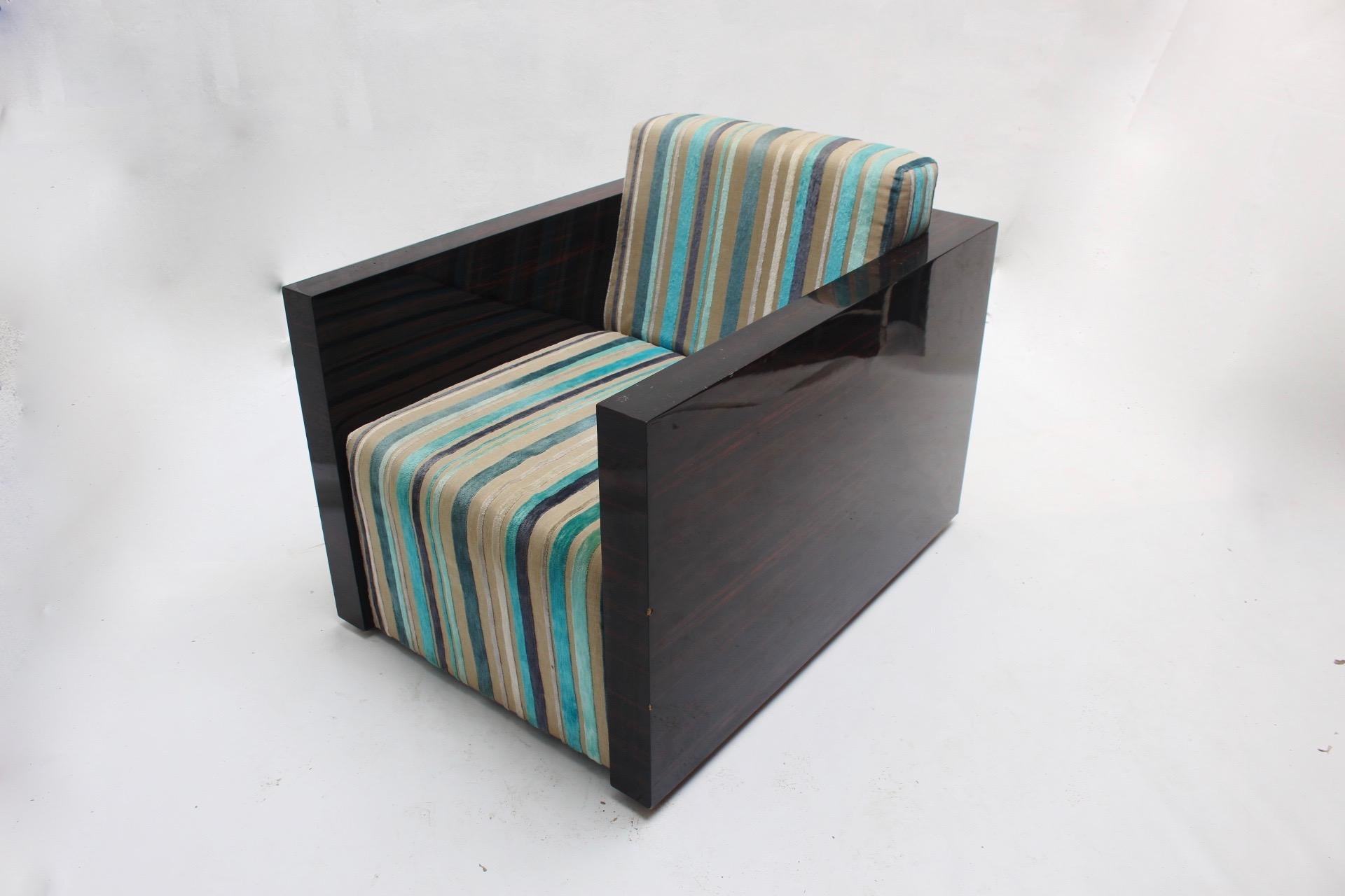 Art Deco Macassar Ebony  Lounge Chairs “Gael” by Fermín Verdeguer for Darc, 2002 For Sale 9