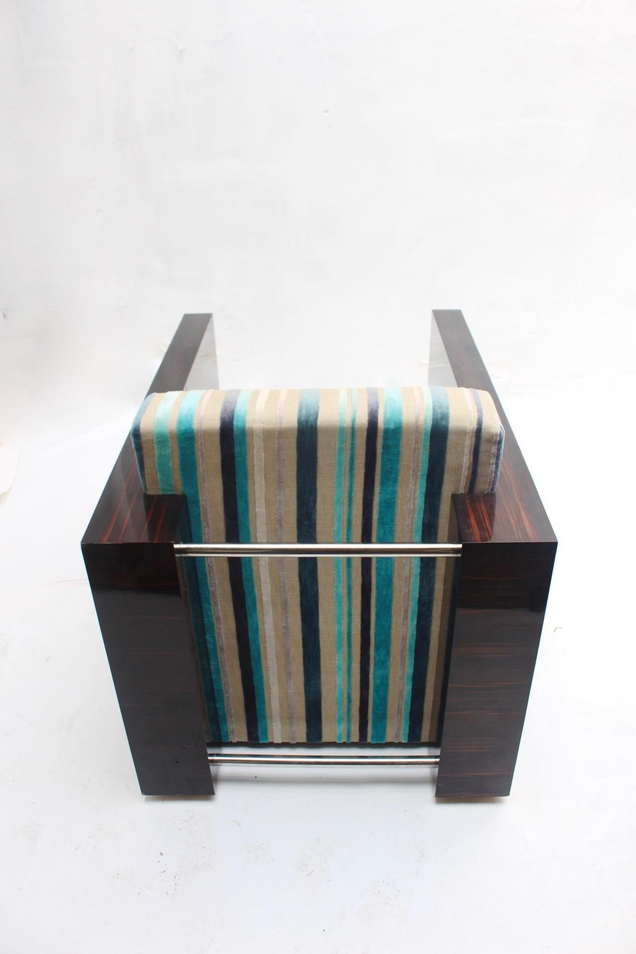 Art Deco Macassar Ebony  Lounge Chairs “Gael” by Fermín Verdeguer for Darc, 2002 For Sale 12