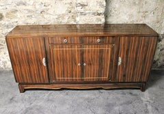 Art Deco Macassar Ebony Credenza in the Manner of Émile-Jacques Ruhlmann