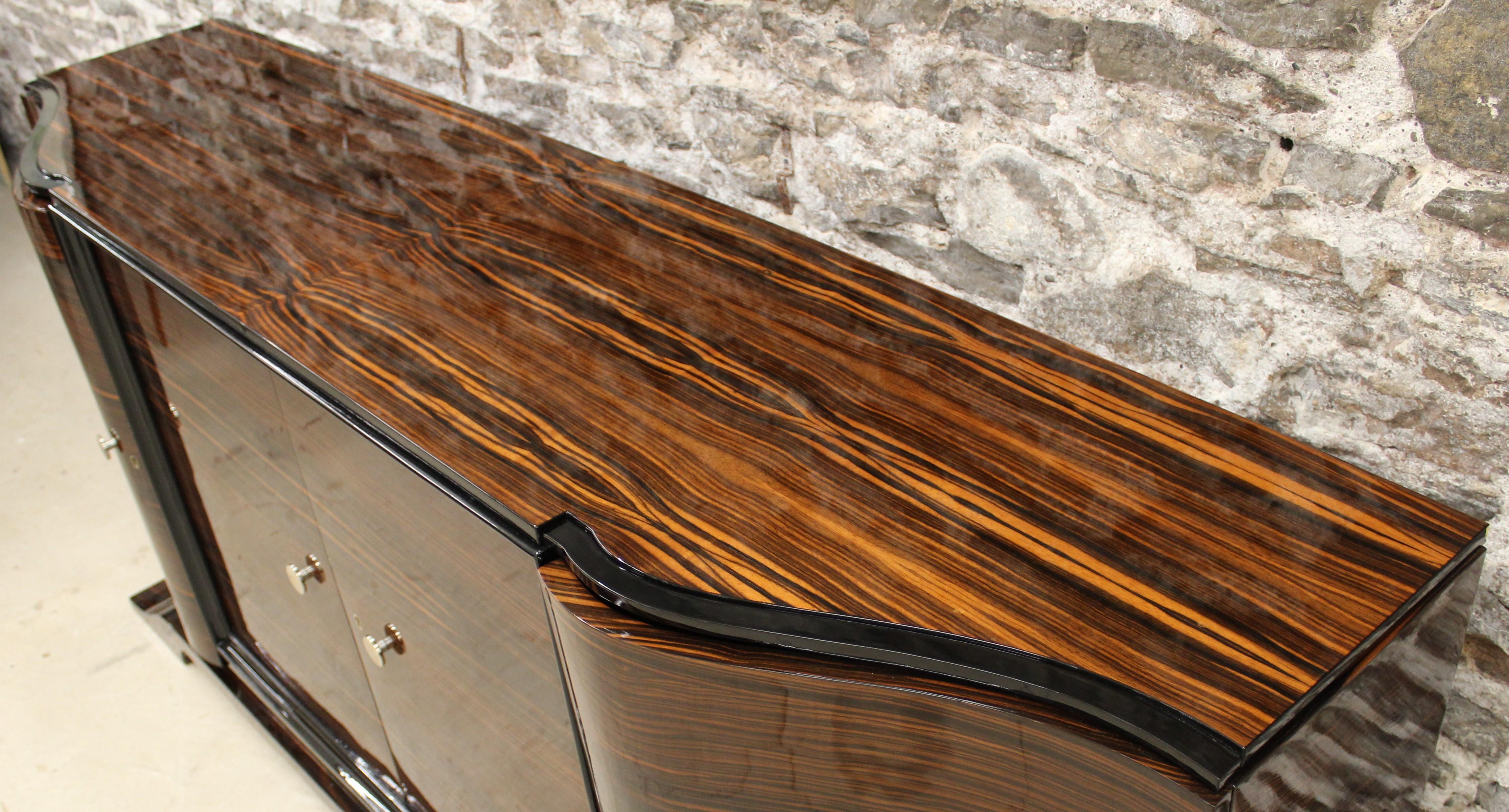 20th Century Art Deco Macassar Ebony Credenza in the Manner of Émile-Jacques Ruhlmann