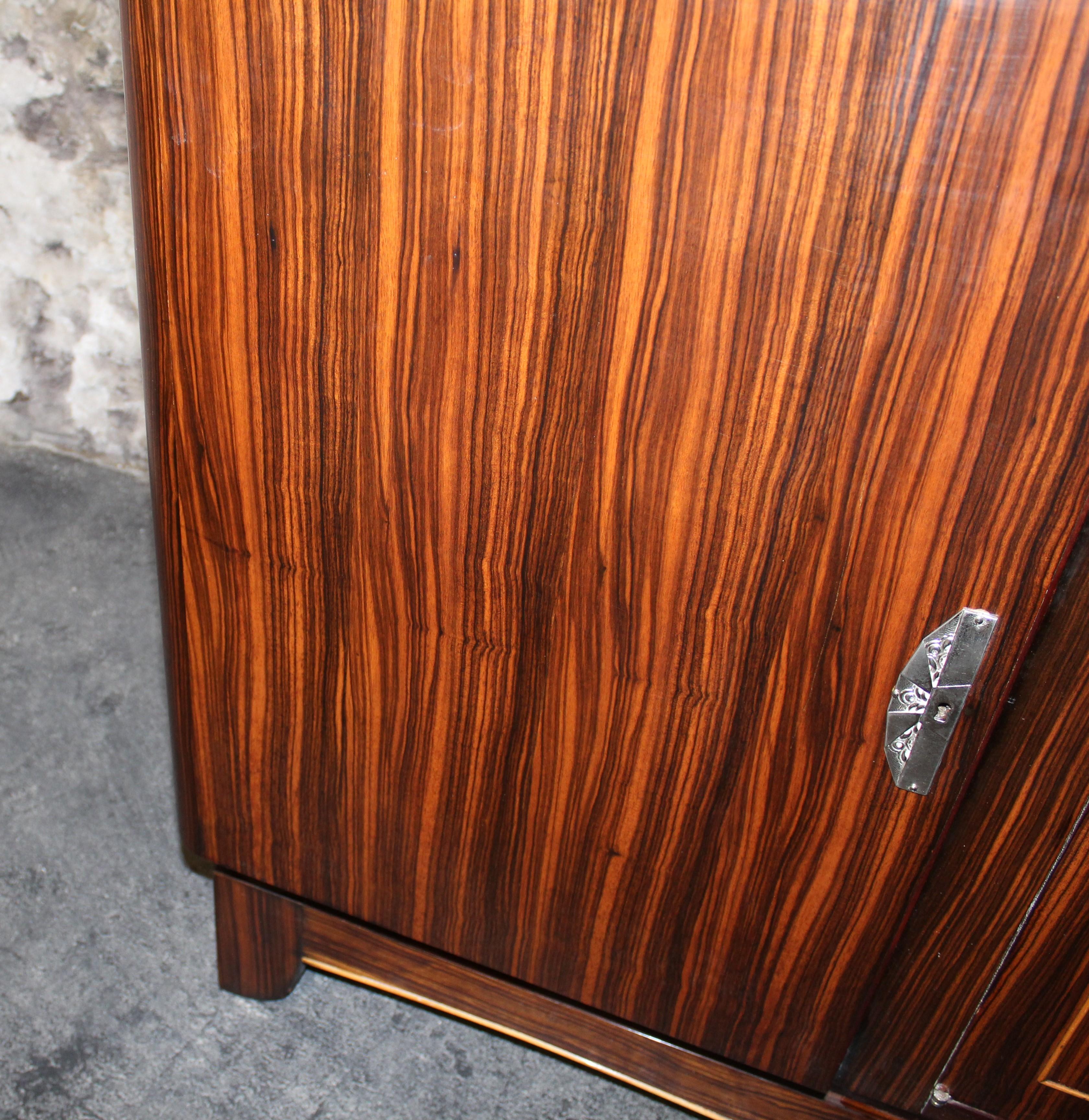 Art Deco Macassar Ebony Credenza in the Manner of Émile-Jacques Ruhlmann 1