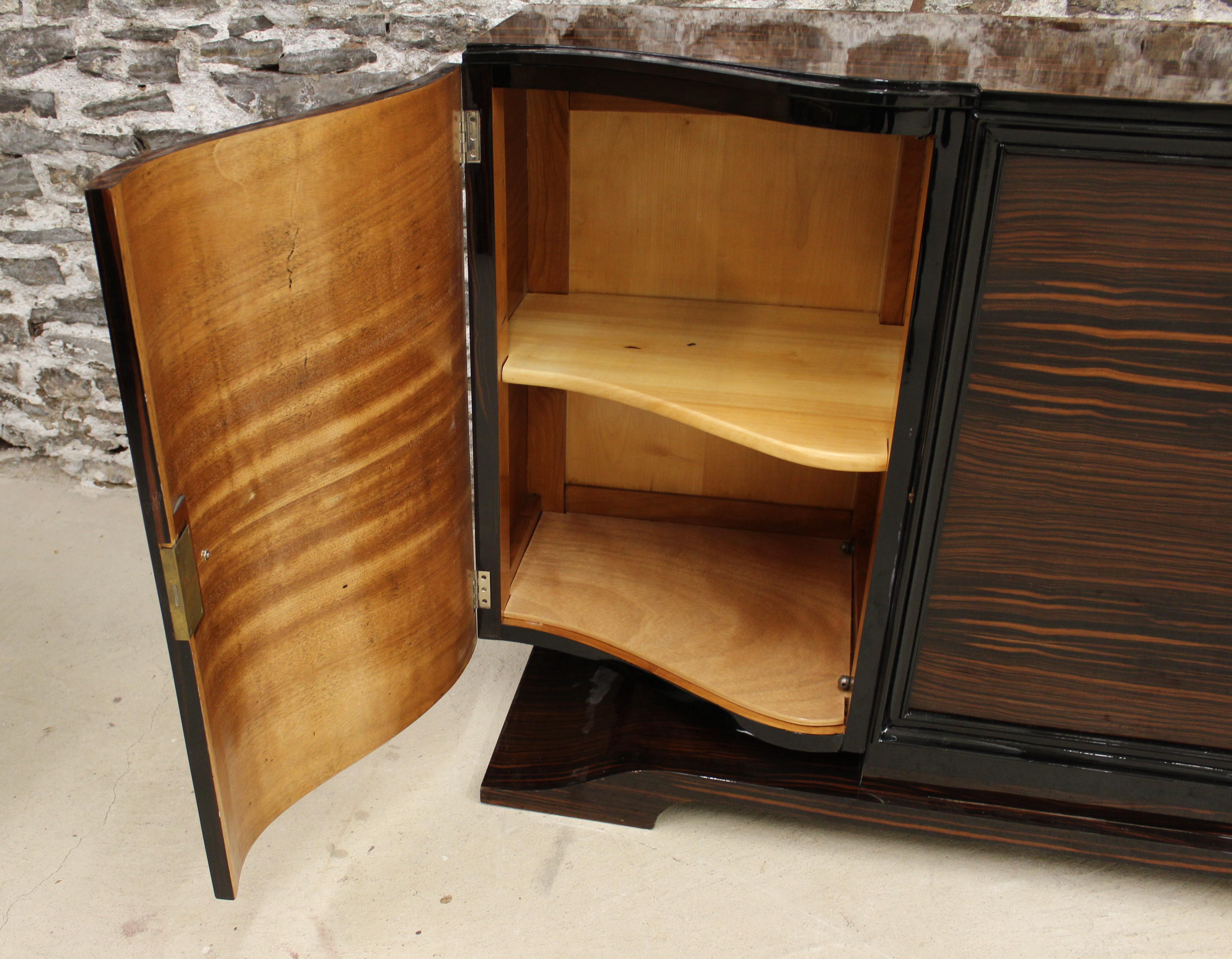 Art Deco Macassar Ebony Credenza in the Manner of Émile-Jacques Ruhlmann 4