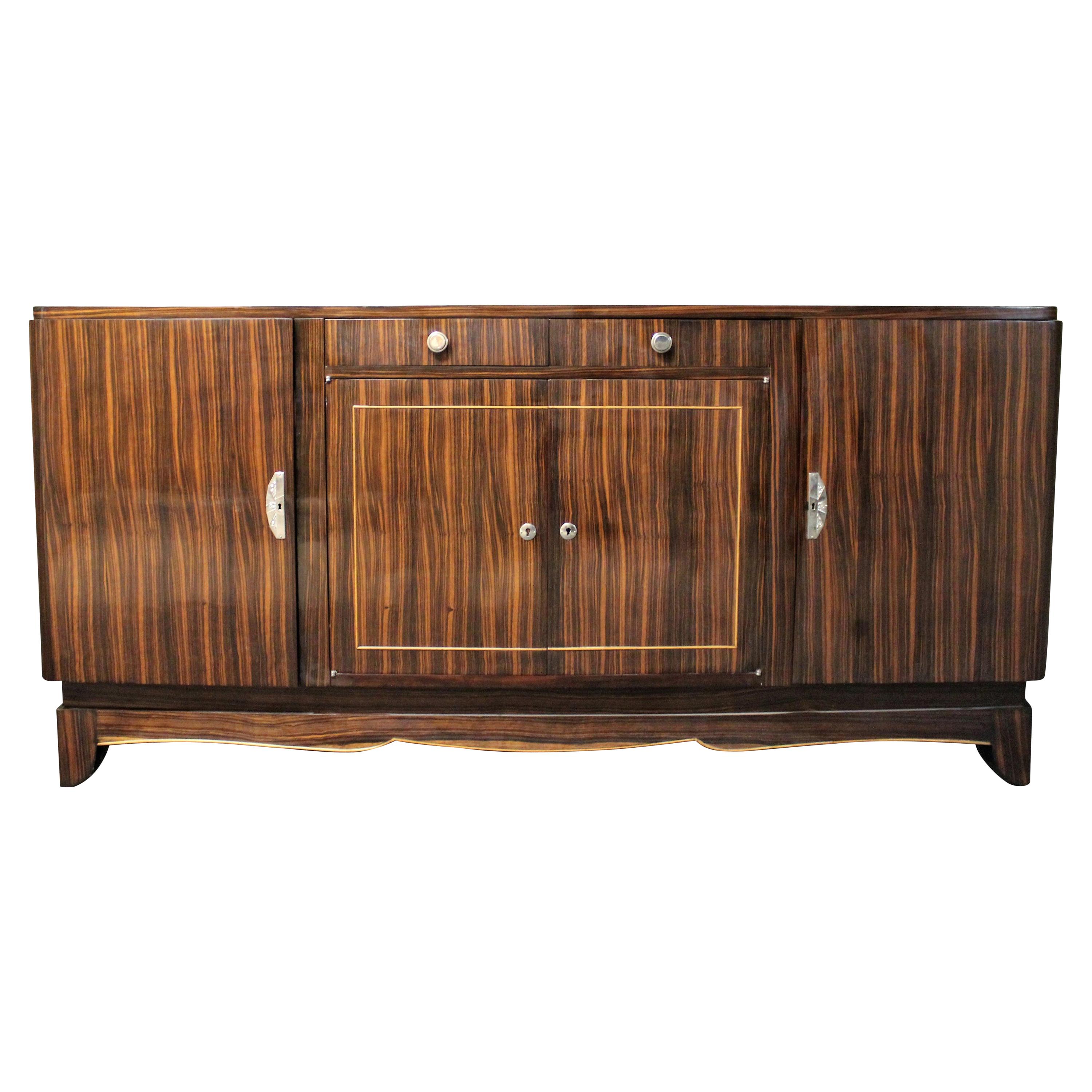 Art Deco Macassar Ebony Credenza in the Manner of Émile-Jacques Ruhlmann