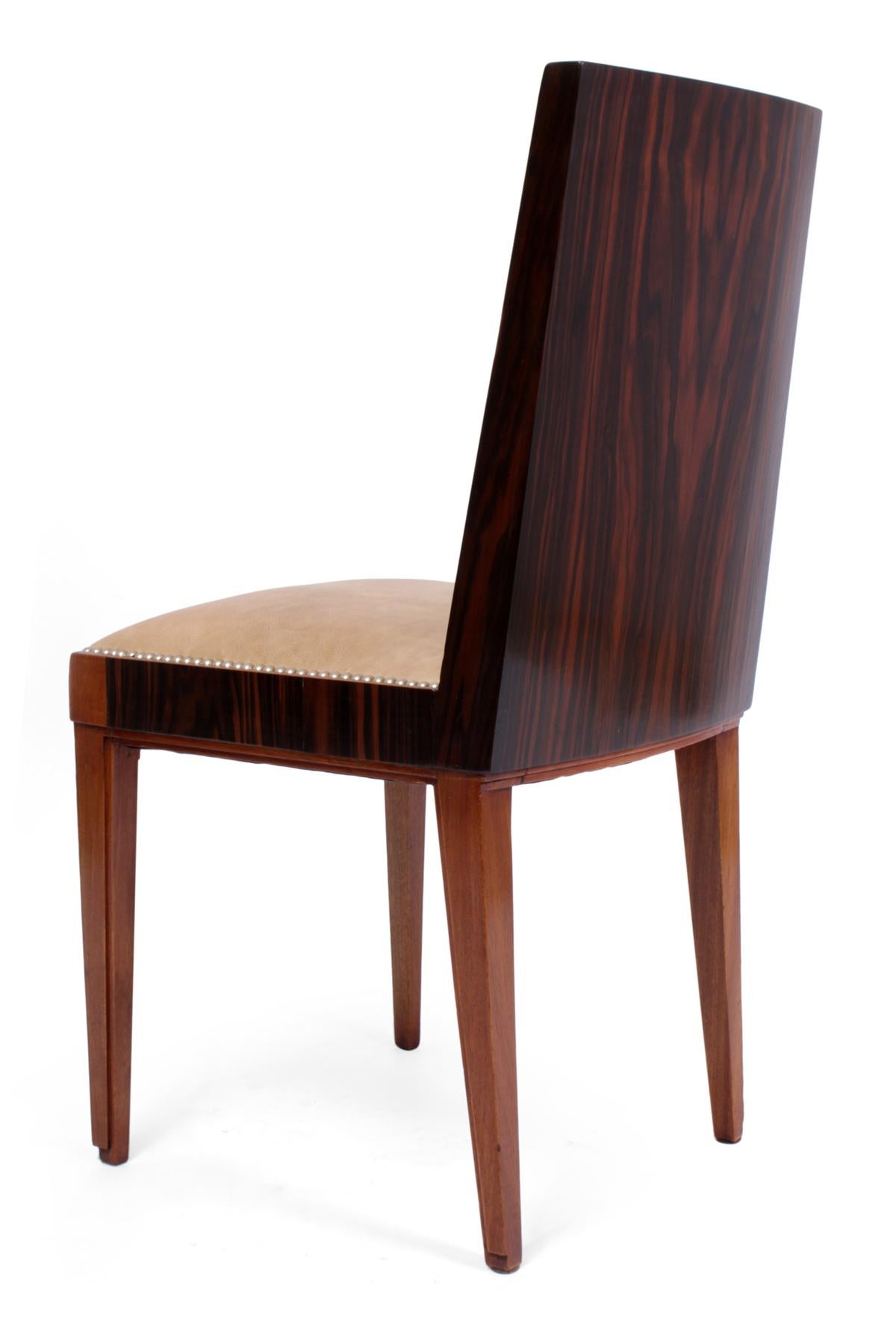 Art Deco Macassar Ebony Dining Chairs For Sale 1