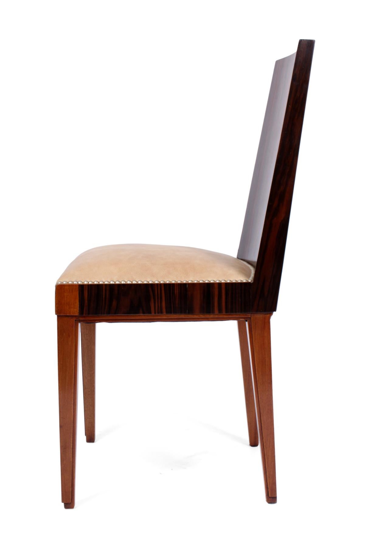 Art Deco Macassar Ebony Dining Chairs For Sale 2