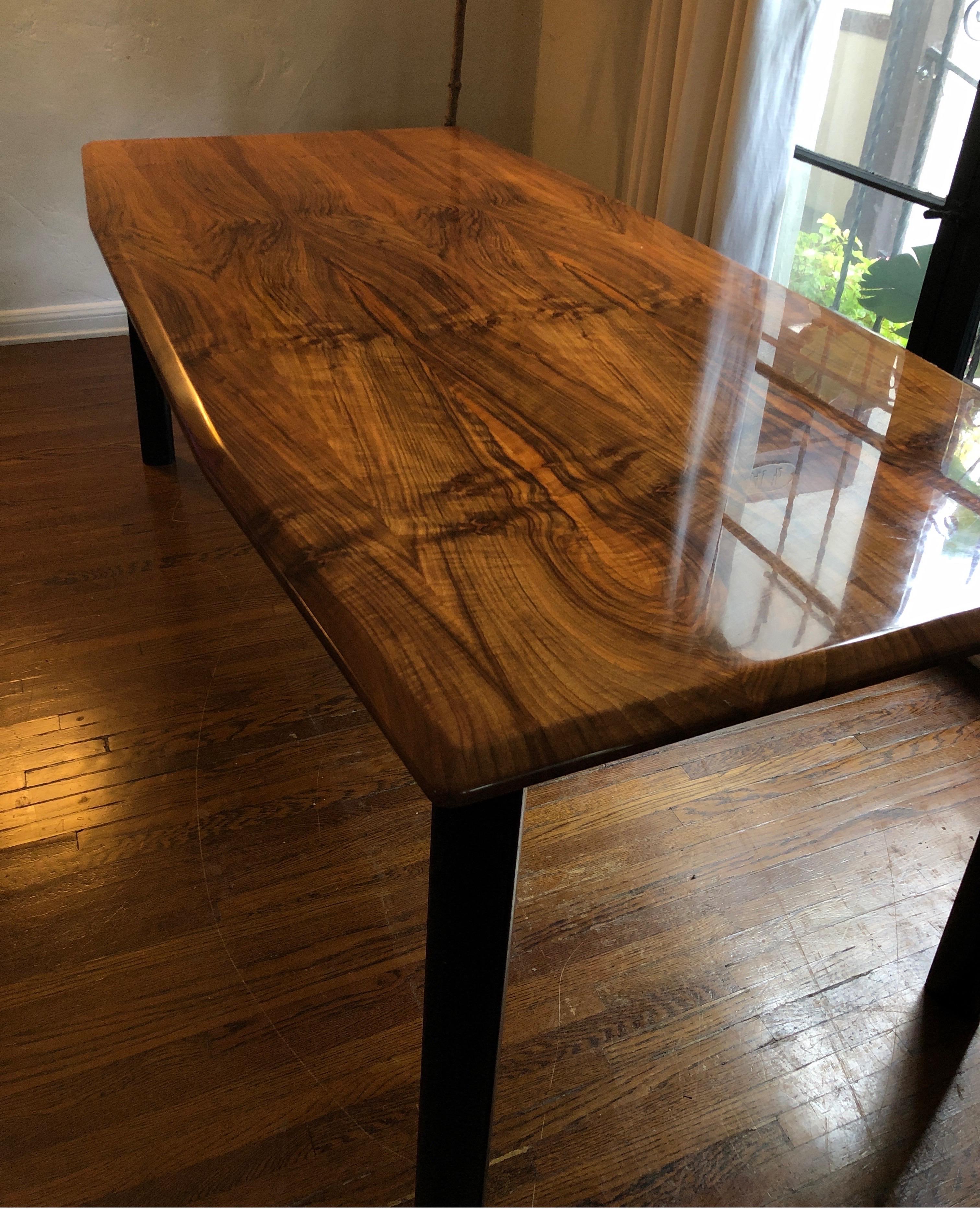 Art Deco Macassar Ebony Dining Table, Mid-Century Modern In Good Condition In Los Angeles, CA