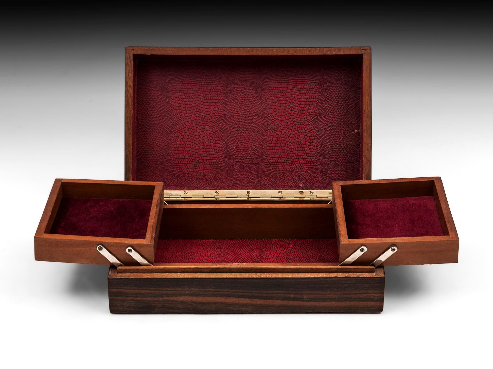 Art Deco Macassar Ebony Jewelry Box 20th Century 2