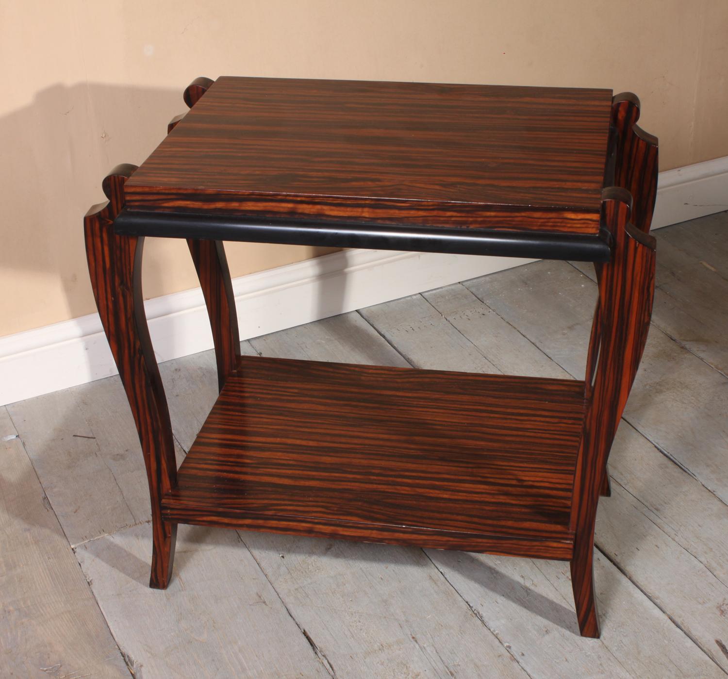 Wood Art Deco Macassar Ebony Occasional Table For Sale